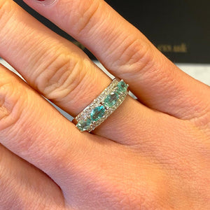 Emerald & Diamond Band Ring - G763
