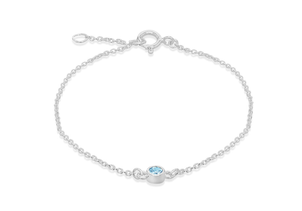 March Birthstone Silver Bracelet - Product Code - 8.29.8911