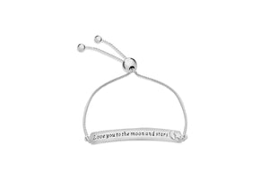 Silver, Love you to the Moon & Stars Bracelet - Product Code - WW7964