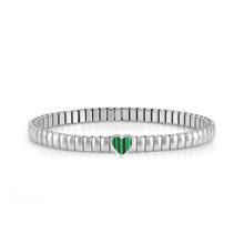 Load image into Gallery viewer, EXTENSION BRACELET, STAINLESS WITH HEART AND MALACHITE STONE - Product Code - 046009 113
