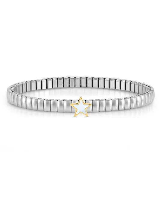 EXTENSION STAINLESS STEEL BRACELET, MOTHER OF PEARL STAR - Product Code - 046009 129