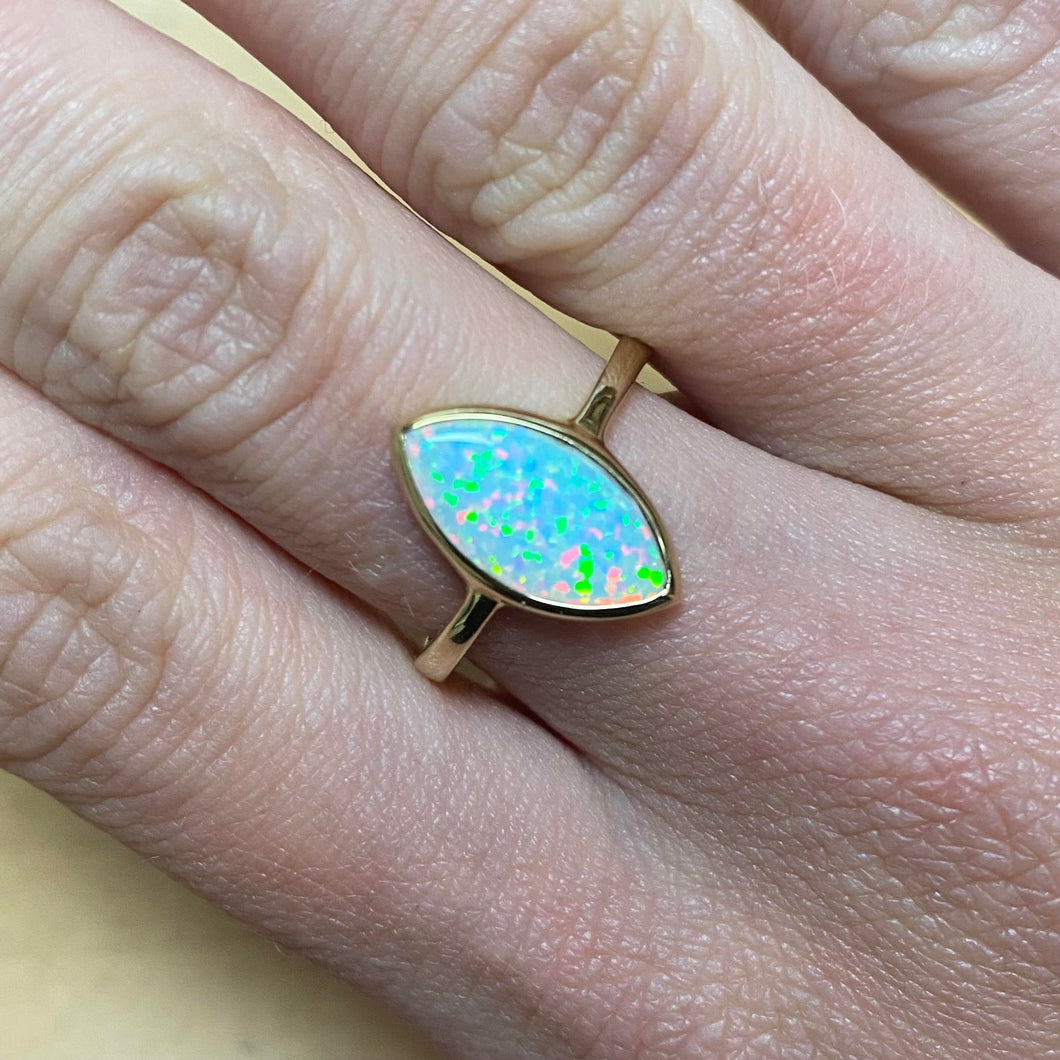 Marquise Opal Yellow Gold Ring - Product Code - C896