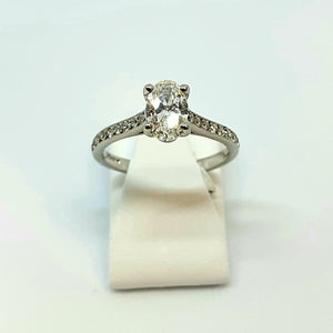Platinum Handmade Oval Shaped Diamond Designer Ring - Product Code - WX262