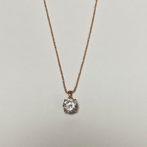 Rose Coloured Cubic Zirconia Pendant & Adjustable Chain - Product Code - VX271 & VX811