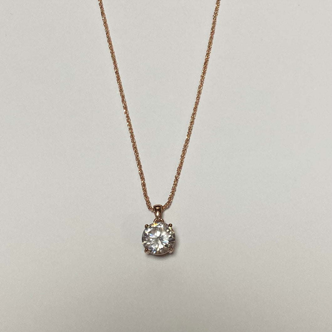 Rose Coloured Cubic Zirconia Pendant & Adjustable Chain - Product Code - VX271 & VX811