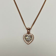 Load image into Gallery viewer, Rose Stone Set Heart Pendant &amp; Chain - Product Code - VX267 &amp; L257

