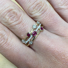 Load image into Gallery viewer, Diamond &amp; Ruby Band Ring - Product Code - A886
