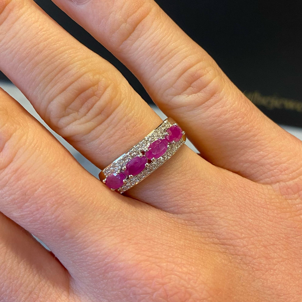 Ruby & Diamond Band Ring - G761