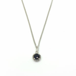Sapphire Silver Hallmarked Pendant - Product Code - A613