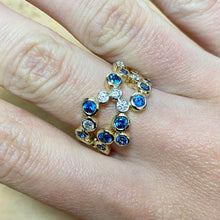 Load image into Gallery viewer, Sapphire &amp; Diamond Designer Band Ring - Product Code - A885
