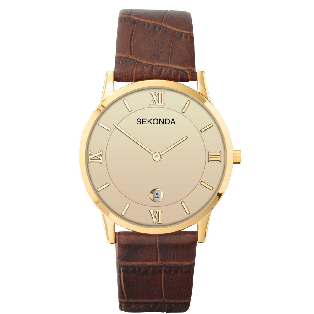 Sekonda Men's Classic Brown Leather Strap Watch - Product Code - 1041