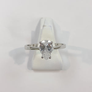 Silver Hallmarked 925 White Cubic Zirconia Ring - Product Code - F183