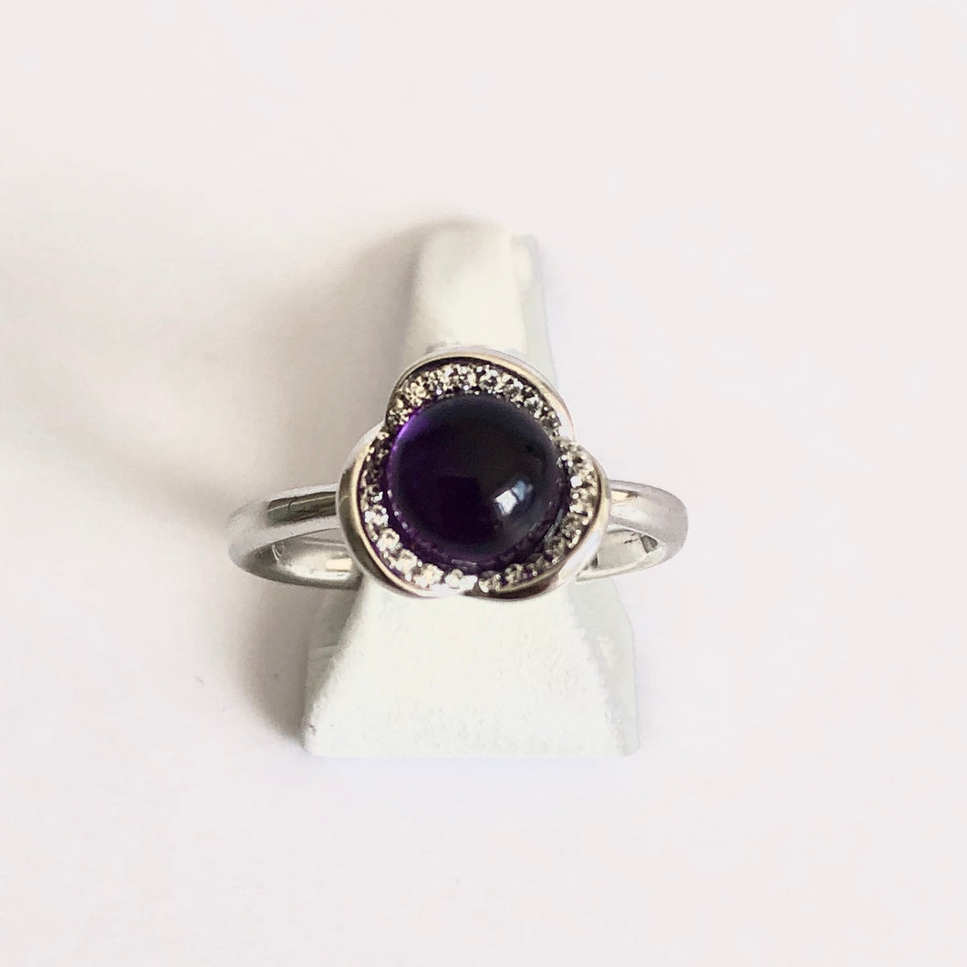 Silver Hallmarked Amethyst Ring - Product Code - A291