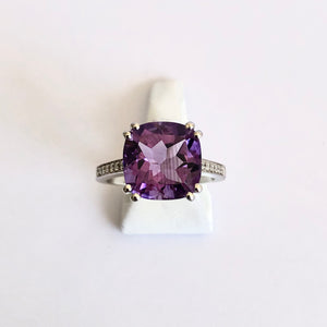 Silver Hallmarked Amethyst Ring - Product Code - A253
