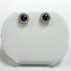 Silver Hallmarked Stone Set Earrings - Product Code - A418