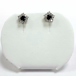 Silver Hallmarked Stone Set Earrings - Product Code - A535