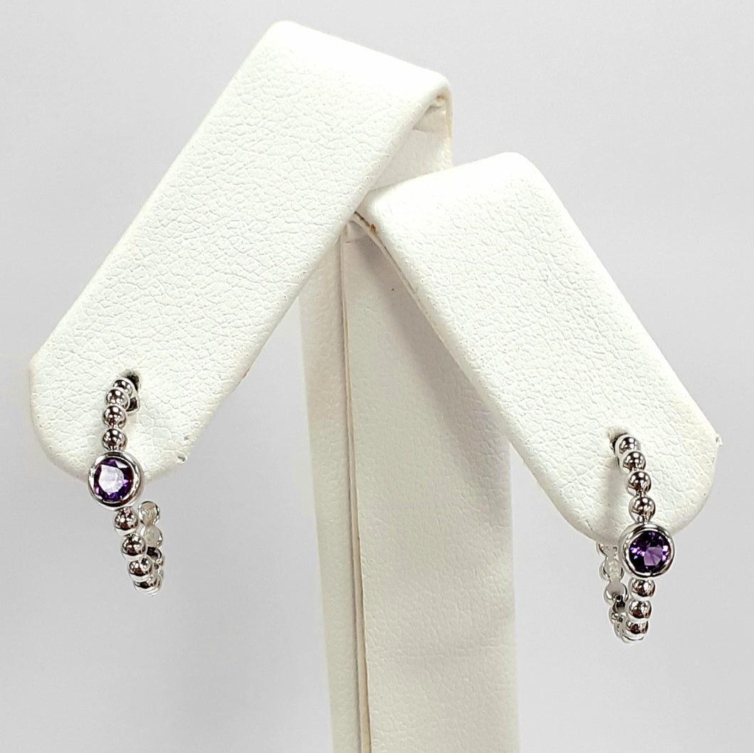 Silver Hallmarked Stone Set Earrings - Product Code - A636