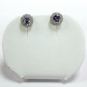 Silver Hallmarked Stone Set Earrings - Product Code - A665