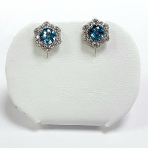 Silver Hallmarked Stone Set Earrings - Product Code - A675