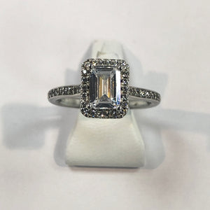 Silver hallmarked white cubic zirconia Ring Product Code -J235