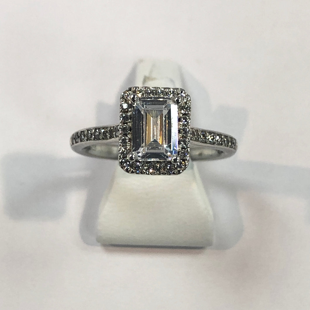 Silver hallmarked white cubic zirconia Ring Product Code -J235