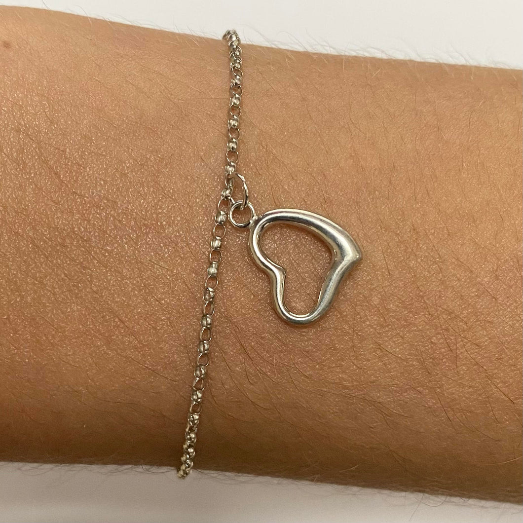 White Gold Heart Bracelet - Product Code - VX1899