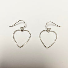 Load image into Gallery viewer, Silver Heart Shaped Drop Earrings - Product Code - VX262
