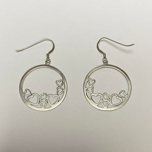 Silver Heart Design Earrings - Product Code - VX251