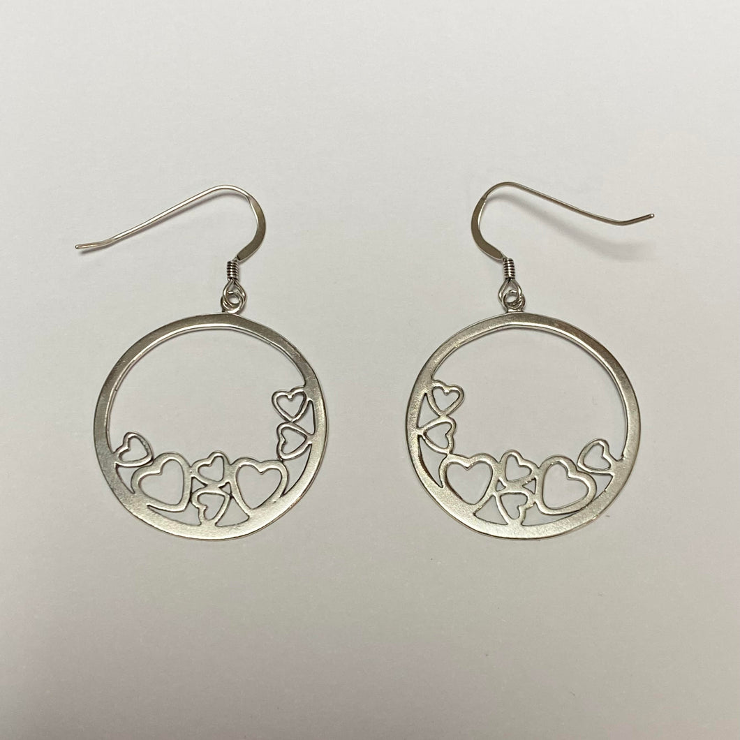 Silver Heart Design Earrings - Product Code - VX251