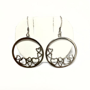 Silver Heart Design Earrings - Product Code - VX251