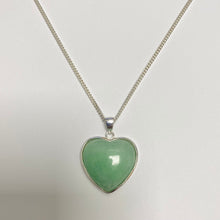 Load image into Gallery viewer, Silver Jade Heart Pendant &amp; Adjustable Slider Chain - M807 &amp; VX805
