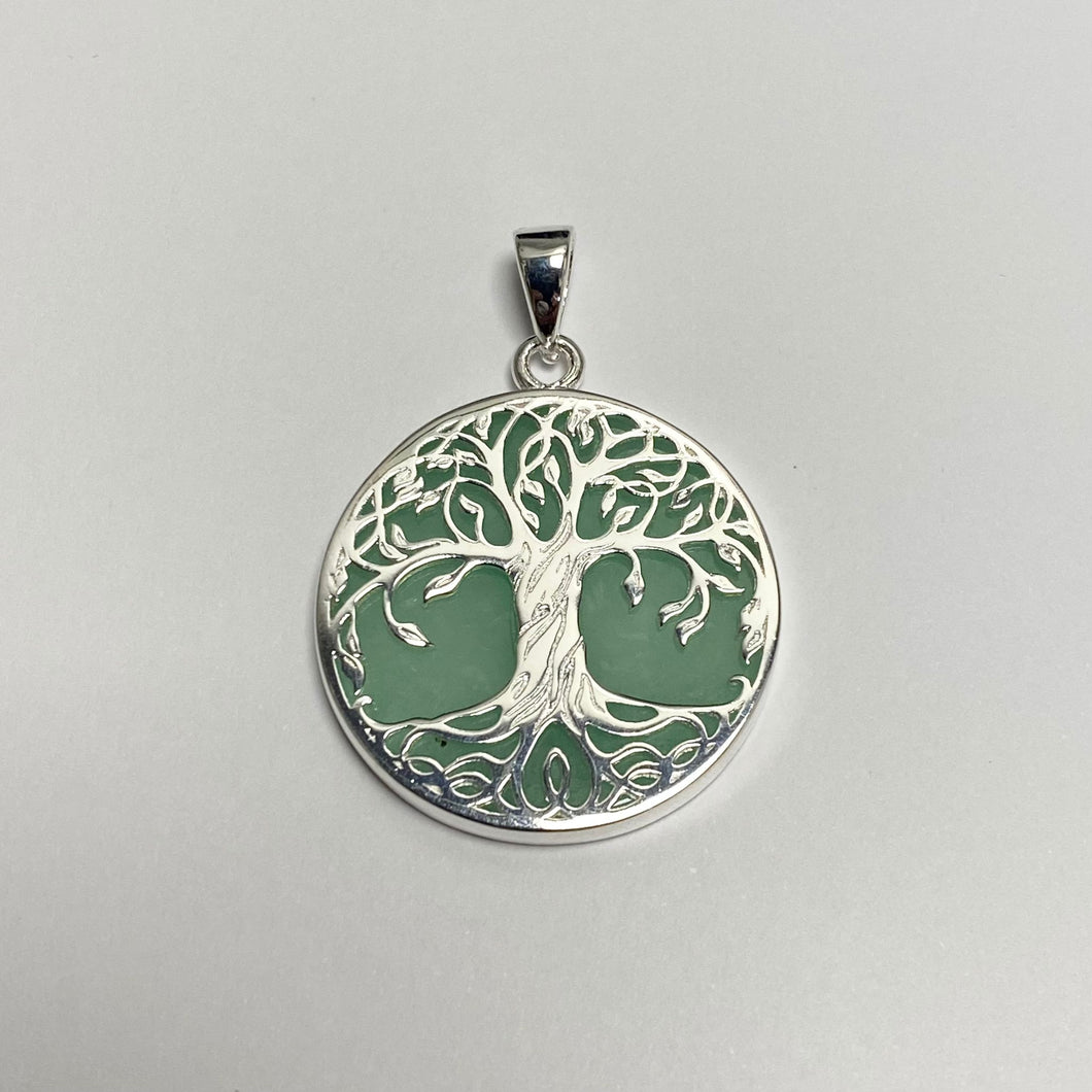 Silver Jade Tree of Life Pendant - M808