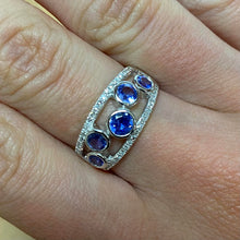 Load image into Gallery viewer, Tanzanite &amp; Diamond White Gold Band - Product Code - A893
