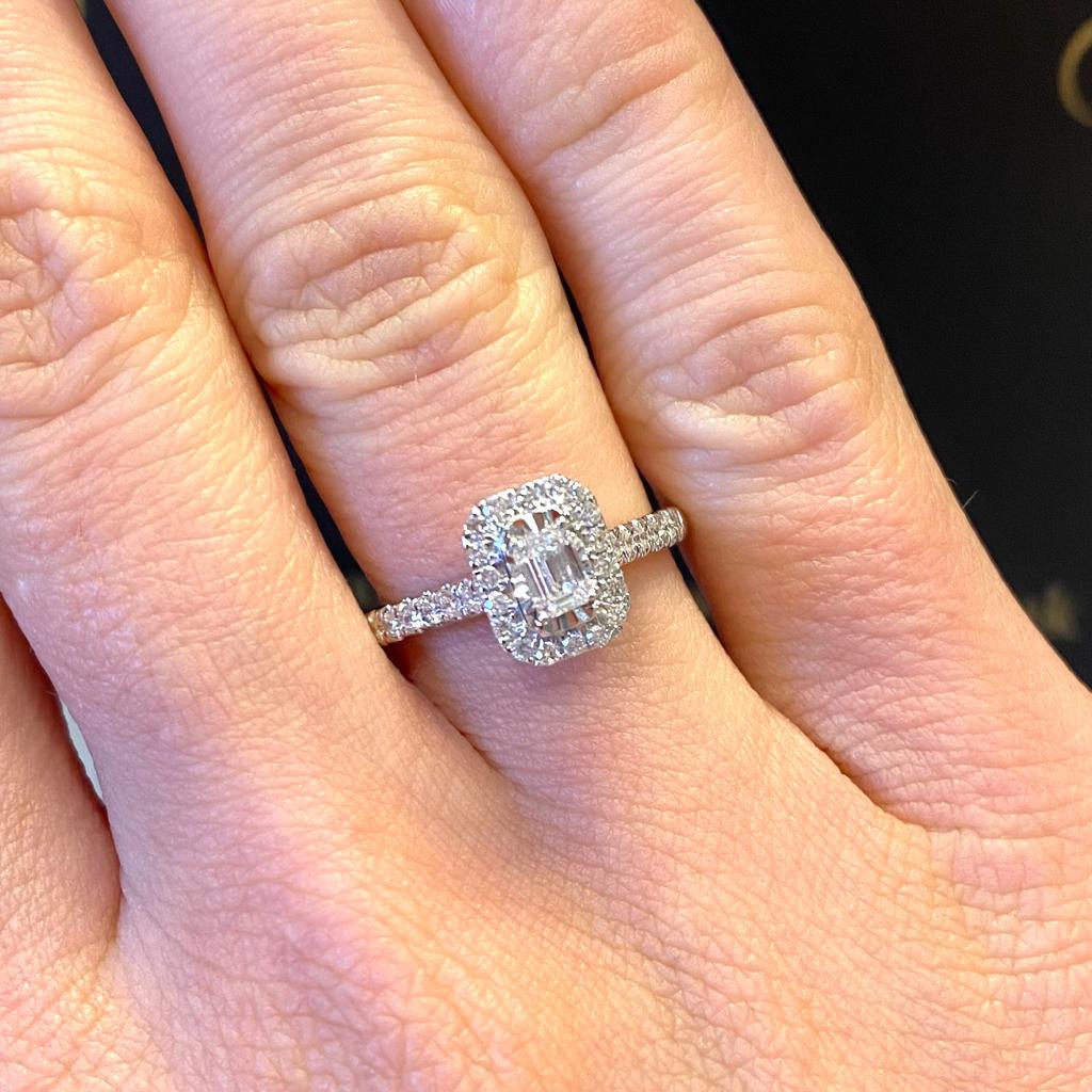 Diamond Emerald Cut Ring - G773