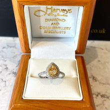 Load image into Gallery viewer, Natural Yellow Pear Diamond Designer Ring - B448
