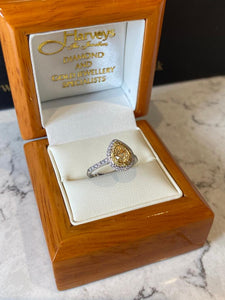 Natural Yellow Pear Diamond Designer Ring - B448