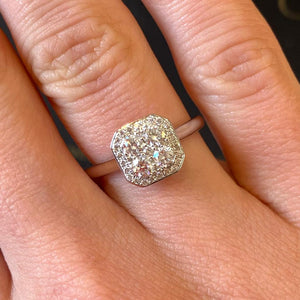 18ct White Gold Diamond Half Carat Designer Ring - B453