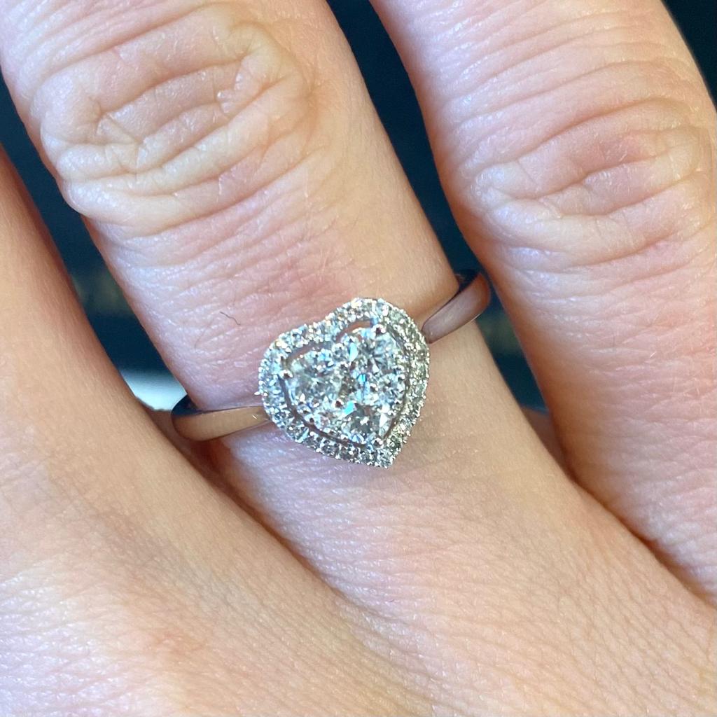 Heart Diamond Bezel Set Wide Gold Cigar Statement Ring ♥ |  sillyshinydiamonds