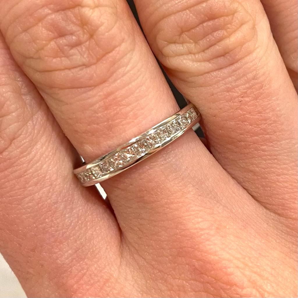 Princess Cut Half Carat Diamond Half Band Ring - B460