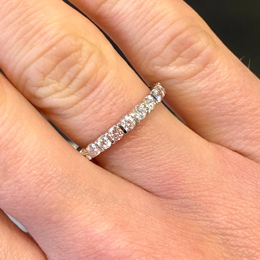 18ct White Gold Diamond Band - B461