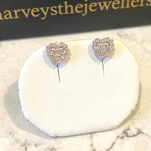 Load image into Gallery viewer, Heart Shaped Diamond Earrings - B464
