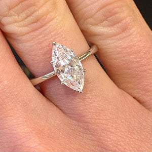 White Gold Marquise Shaped Ring - F243
