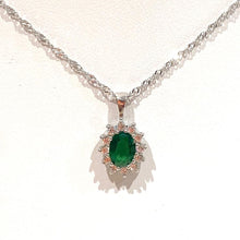 Load image into Gallery viewer, Green &amp; White Stone Set Pendant - F253 &amp; VX246
