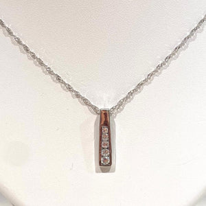 Designer White Gold Pendant & Chain - F248 & VX246