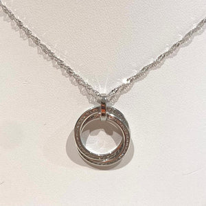 White Gold Designer Circle Pendant - VX526