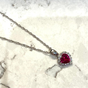 Red Shaped White Gold Pendant - VX520