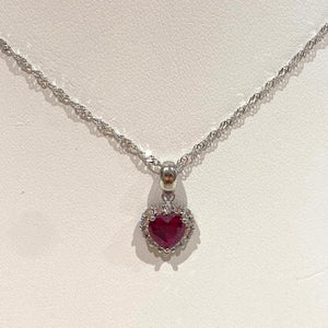 Red Shaped White Gold Pendant - VX520