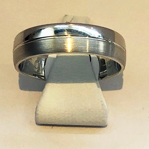 White Gold Mens Wedding Band Ring