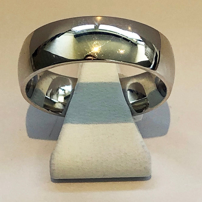 White Gold Mens Wedding Band Ring