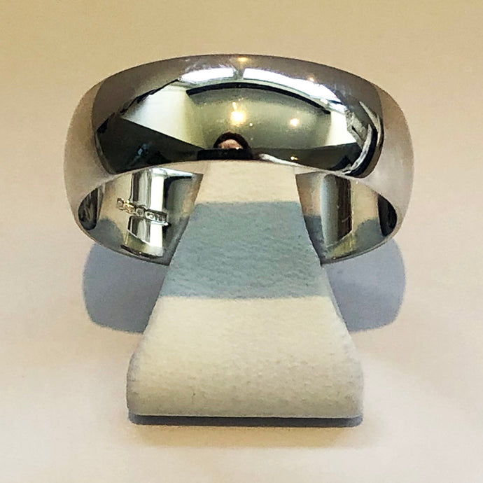 White Gold Mens Wedding Band Ring